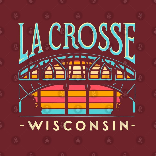 La Crosse Wisconsin Blue Bridge Sunset Graphic by BlueLine Design