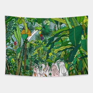 Tropical Bunnies Tapestry