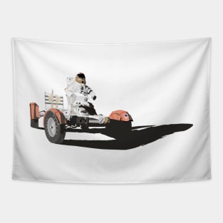 Astronaut Driving Moon Buggy Tapestry