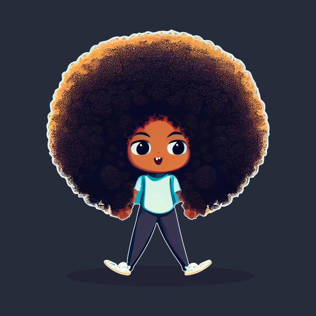 Adorable Kid With a Huge Afro by Mad Swell Designs