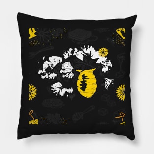 Minimalist Bee Pattern Pillow