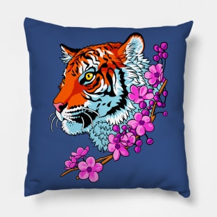 Tiger flowers Tattoo Pillow