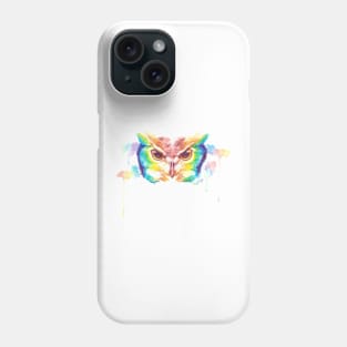 Rainbow Watercolor Owl Phone Case