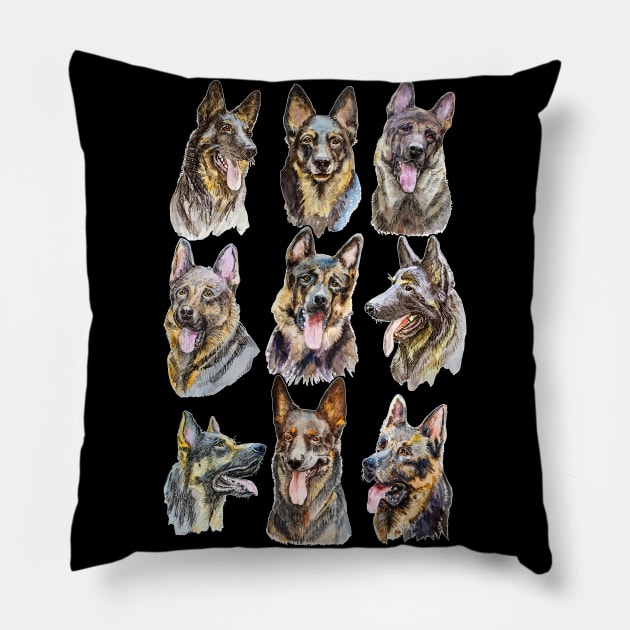 german shepherd Pillow by VicaVeresk