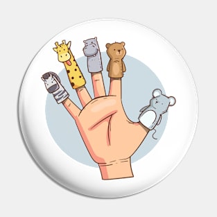 Puppets Finger Cute Animals Pin