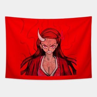 nezuko kamado in blood lust ecopop art kimetsu no yaiba Tapestry