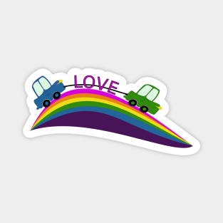 Over the rainbow with love. 90s Magnet