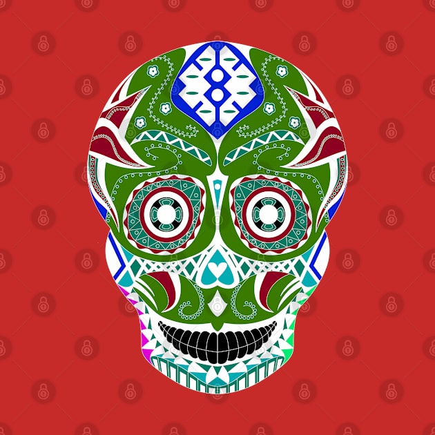 skull candy in mayan pattern ecopop by jorge_lebeau