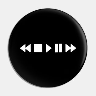 Play, pause, rewind buttons Pin