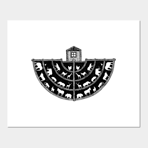 Noah S Ark Bible Illustration Black And White Bible Illustration Posters And Art Prints Teepublic