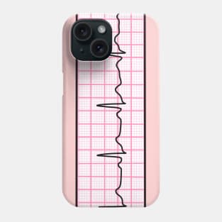 Hand Drawn Normal Electrocardiogram Pink Phone Case