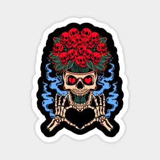 Skull flower Magnet