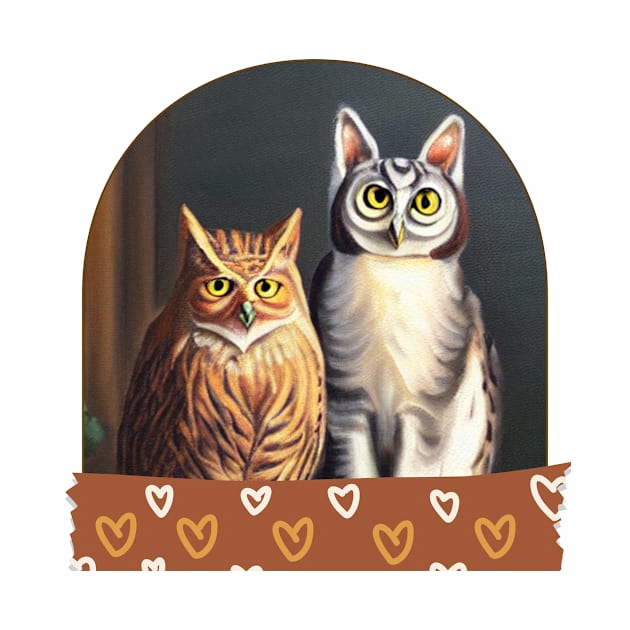 A Cat and An Owl Funny Pet Owner Lovely Designs by Trendy-Now