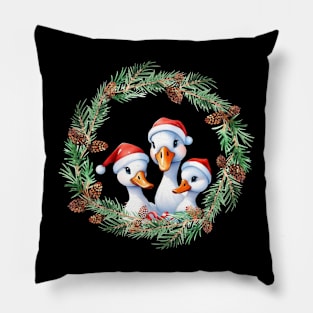 Christmas Duck Wreath Pillow