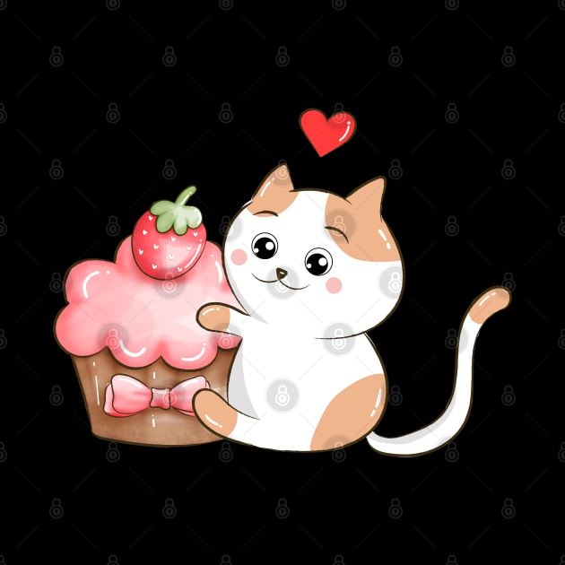 Kitty Loves Cupcake by Lizzamour