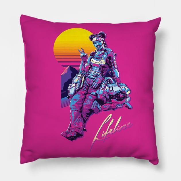 Lifeline, Retro 80s Edition Pillow by SonusCroma