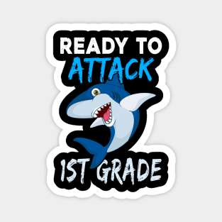 Shark Kids Ready To Attack 1St Grade Boys Back To School Magnet