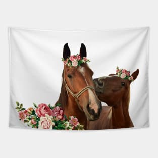 Flower crown horses Tapestry