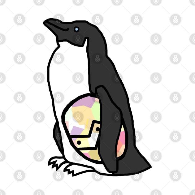 Penguin Holding Easter Egg by ellenhenryart