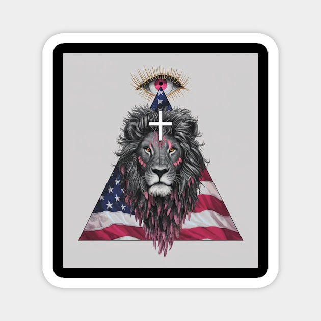 eyes for lion America Magnet by Catbrat