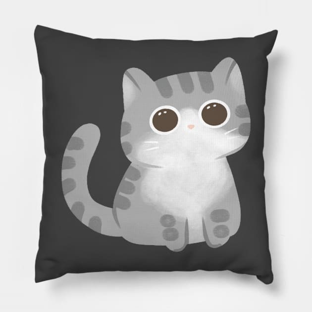 Single brain cell cat Pillow by House of Marlune