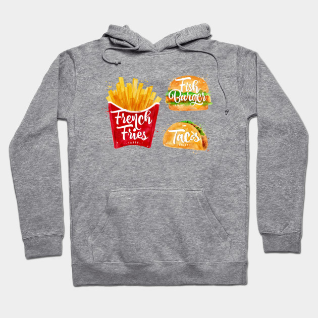 French Fries Menu Painting Hoodie Teepublic