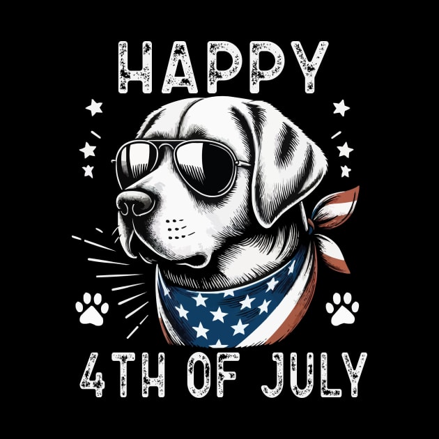 Happy 4th of July Patriotic American Flag Labrador Retriever by JUST PINK
