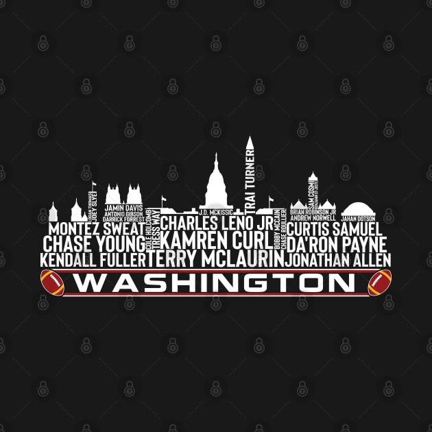 Washington Football Team 23 Player Roster, Washington D.C Skyline by Legend Skyline