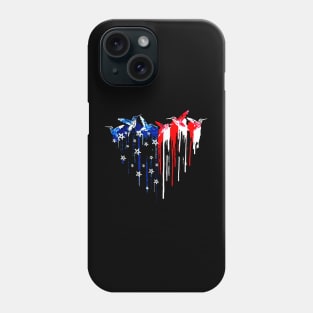 Hummingbird Heart American Flag Phone Case