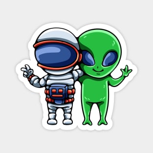 Best Friend Astronaut And Alien Magnet