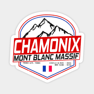 Retro Ski Chamonix Mont Blanc France Skiing and Mountain Biking Paradise Magnet