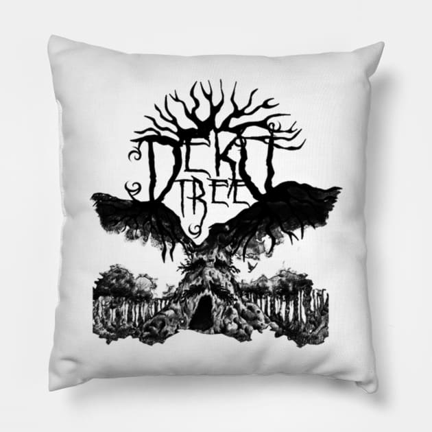 Black Metal Deku Tree Pillow by red-leaf