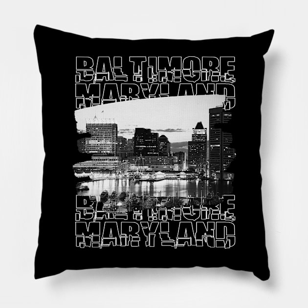 Charm City Pride: Baltimore, Maryland Pillow by chems eddine