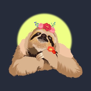 Spirit Animal Sloth with Wildflowers T-Shirt