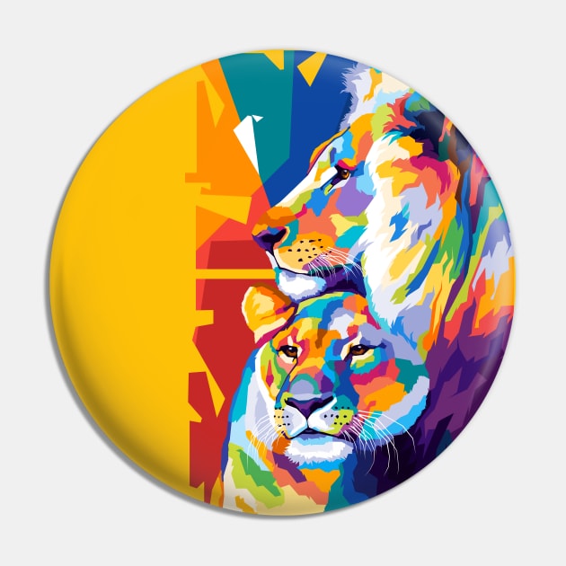 Animals Lion Wpap Art Pin by SiksisArt