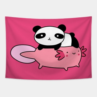 Lil Panda and Axolotl Tapestry