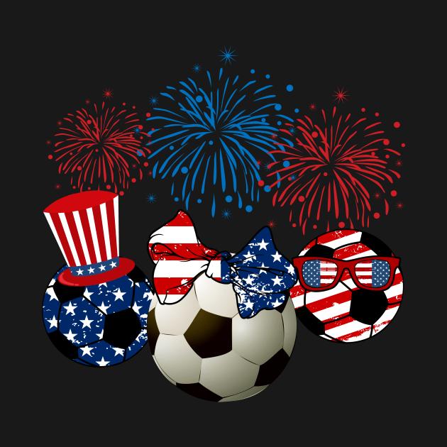 Soccer American Flag Fireworks by Flavie Kertzmann