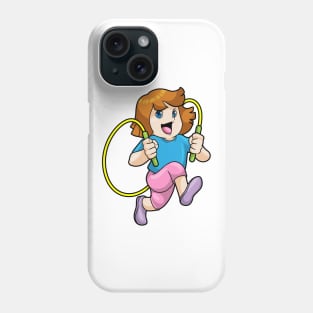 Girl at Fitness with Skipping rope Phone Case