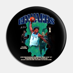 "Ant Man" Anthony Edwards Minnesota Timberwolves Graphic Vintage Basketball Bootleg Pin