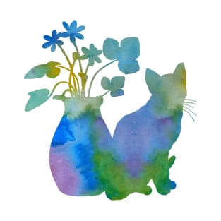 Cat and flowers T-Shirt