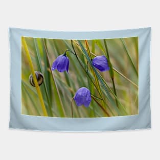 Harebells and an inquisitive snail Tapestry