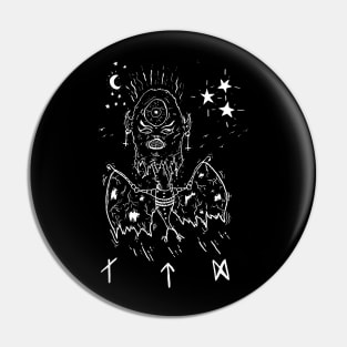 Ding Bat black and white version Pin