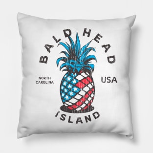 Bald Head Island, NC Summertime Vacationing Patriotic Pineapple Pillow