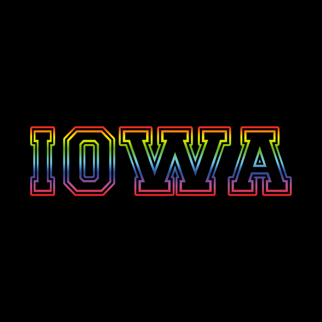 Iowa Pride Rainbow Black by HighBrowDesigns