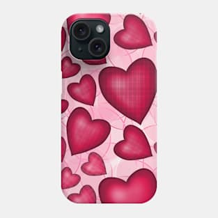 Love heart Surface Pattern by Kate VanFloof Phone Case