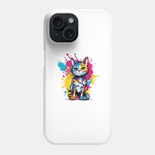 Colorful Cat Graffiti: A Playful and Vibrant Urban Art Design Phone Case