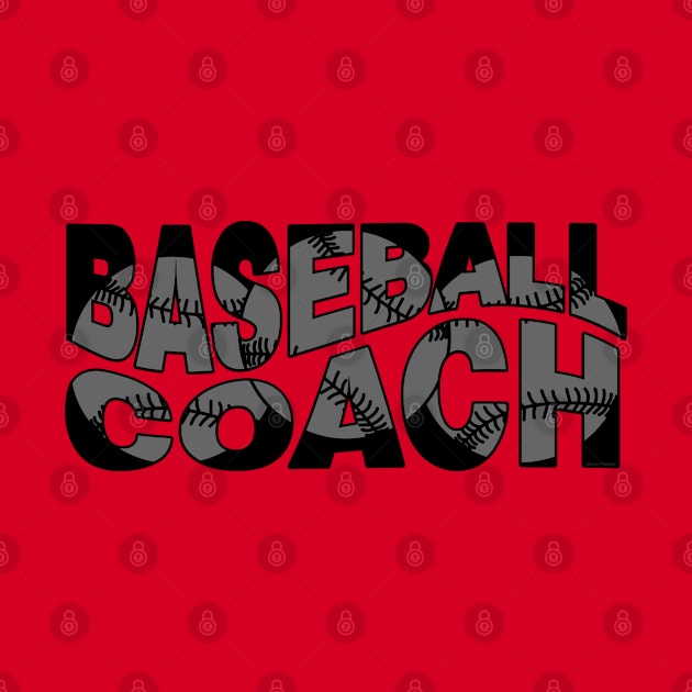 Wavy Baseball Coach Black by Barthol Graphics