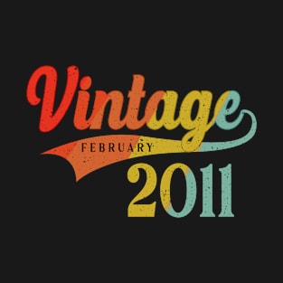 February 2011 Birthday Vintage February 2011 Awesome T-Shirt