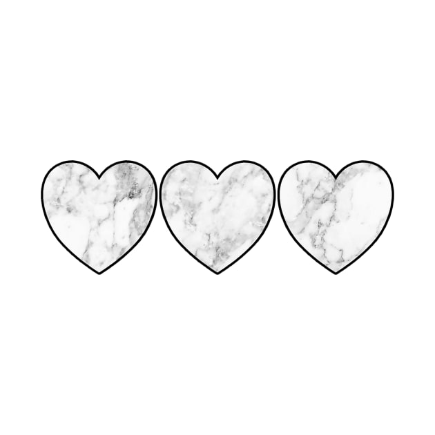 White Marble Hearts by lolosenese