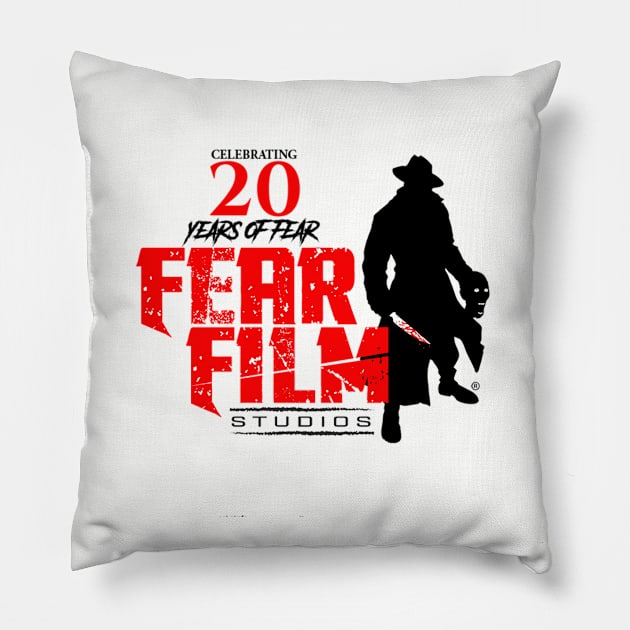 FEAR FILM Studios Anniversary Logo Pillow by FearFilmStudios